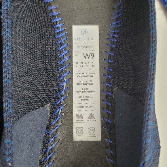 ROTHY'S THE POINT FLATS IN INDIGO HEATHER, SZ 9 - Picture 14 of 14